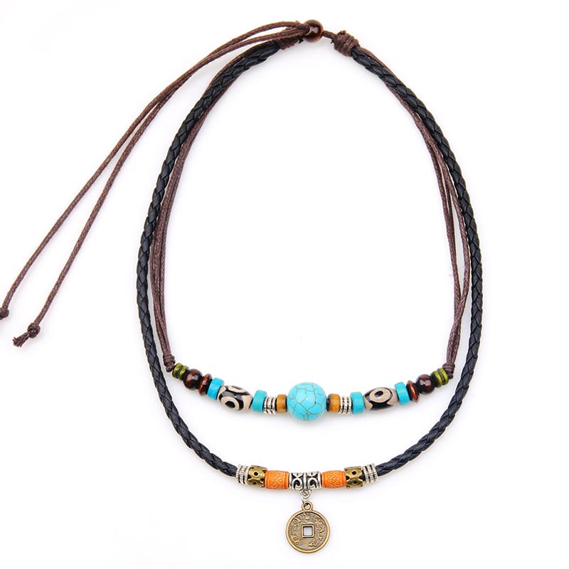 Collier de protection en Buddha Stones - Turquoise - image 0