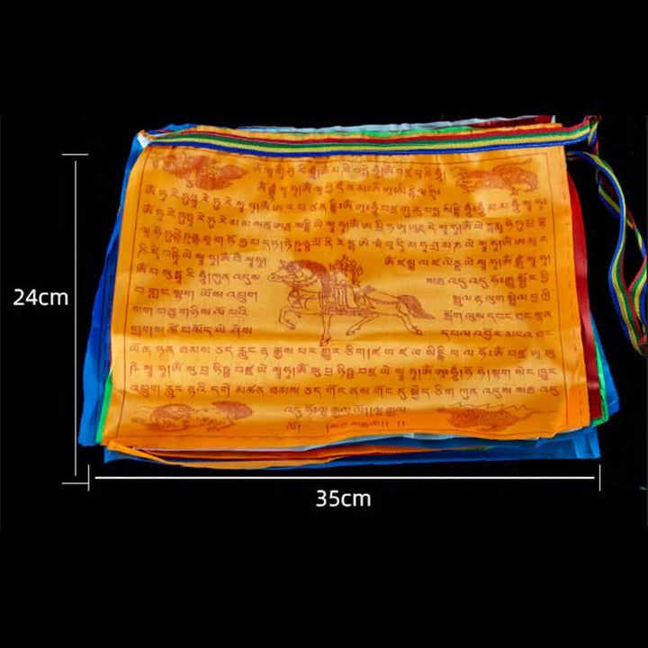 Drapeaux de prière d'extérieur Tibétains à 5 couleurs représentant le cheval du vent (20 pièces) - image 18