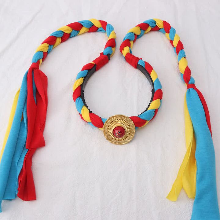 Accessoires pour cheveux en perles à pompon colorées tibétaines - Jaune - Perler - image 13