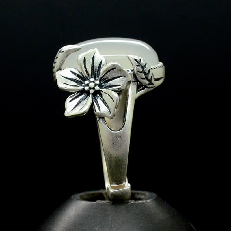 Bague d'harmonie positive en argent sterling 990 avec calcédoine naturelle et prune - image 9