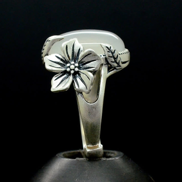 Bague d'harmonie positive en argent sterling 990 avec calcédoine naturelle et prune - image 9