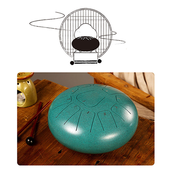 Buddha Stones Steel Tongue Drum Kit de batterie de yoga de méditation de pleine conscience de guérison sonore 11 notes 8 pouces - image 12