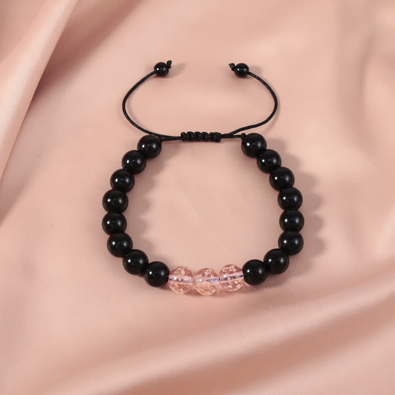 Bracelet de force lumineux en obsidienne noire Buddha Stones