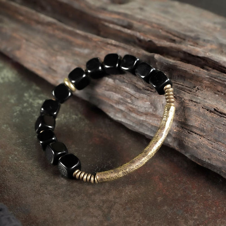 Bracelet couple force cuivre cristal obsidienne noire Buddha Stones - image 8
