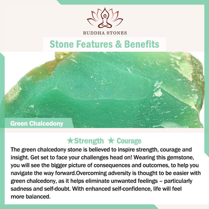 Collier pendentif en forme de cœur avec Buddha Stones en calcédoine verte