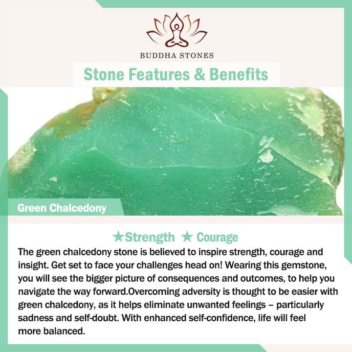 Collier pendentif en forme de cœur avec Buddha Stones en calcédoine verte