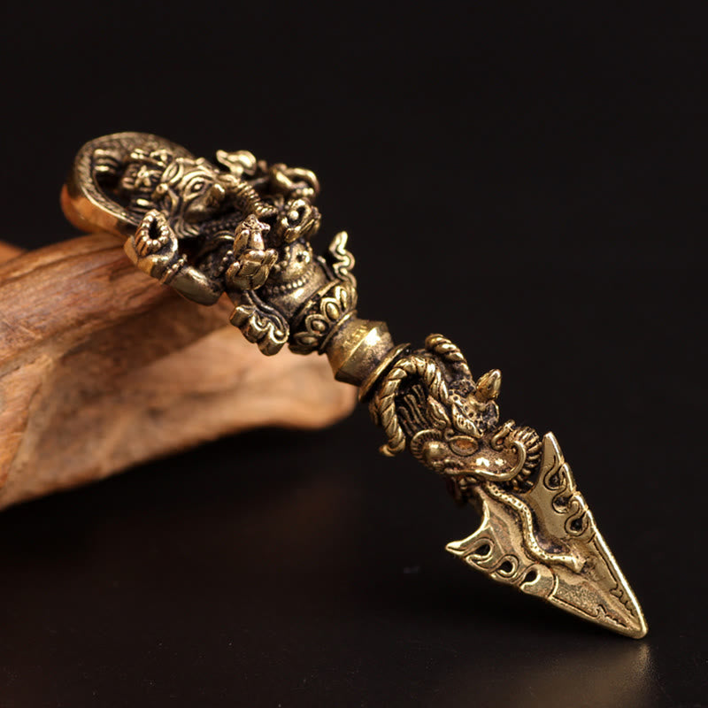 Collier pendentif tibétain Ganesh Ganpati éléphant dieu de la richesse Dorje Vajra pouvoir spirituel - image 3