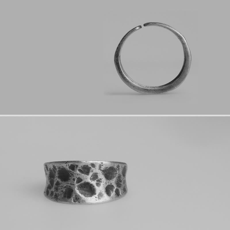 Bague de protection en argent sterling 925 Buddha Stones et texture bosselée - image 6