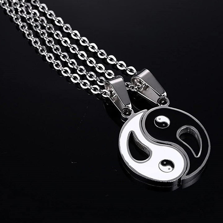 Collier avec pendentif Yin Yang pour couple, 2 pièces