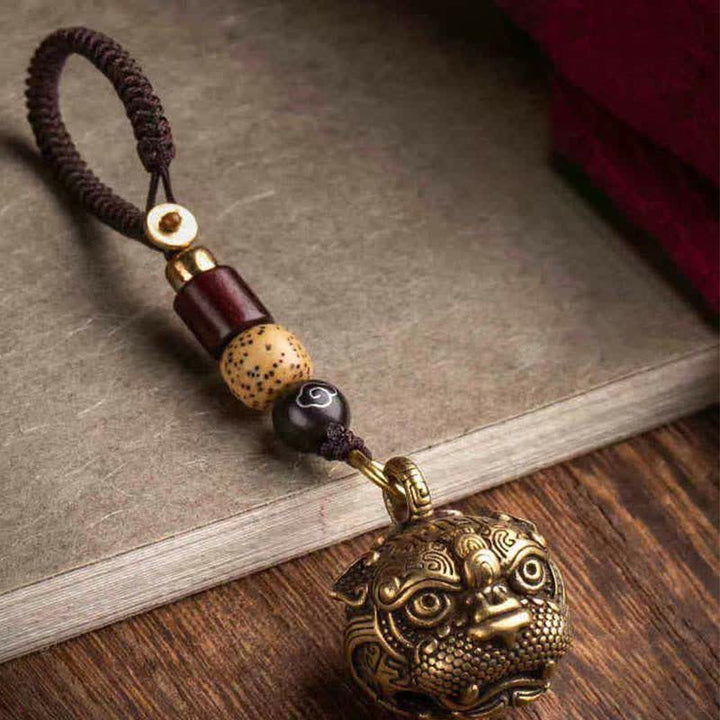Porte-clés en cuivre PiXiu Wealth Buddha Stones