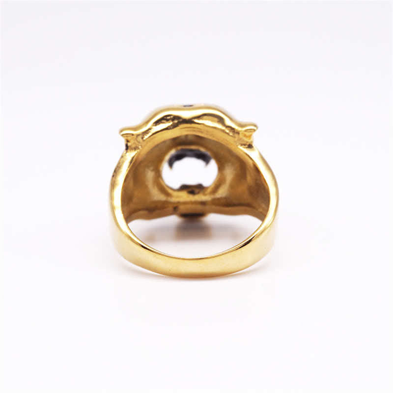 Bague de motard punk rock calme et équilibrée en acier titane avec tête de tigre pour homme