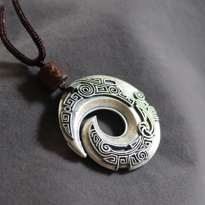 Collier pendentif porte-bonheur en cuivre avec Buddha Stones pour améliorer la chance