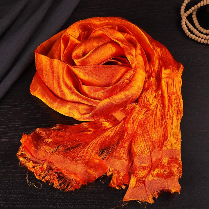 Buddha Stones Bénédiction tibétaine Auspicieux 5 Couleurs Jacquard Khata Décoration - Orange - image 4