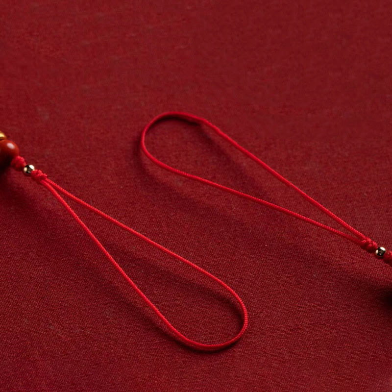 Buddha Stones Poisson Koi Cinabre Attirant la Richesse Souhait Ruyi Charme Chance Téléphone Décoration Suspendue