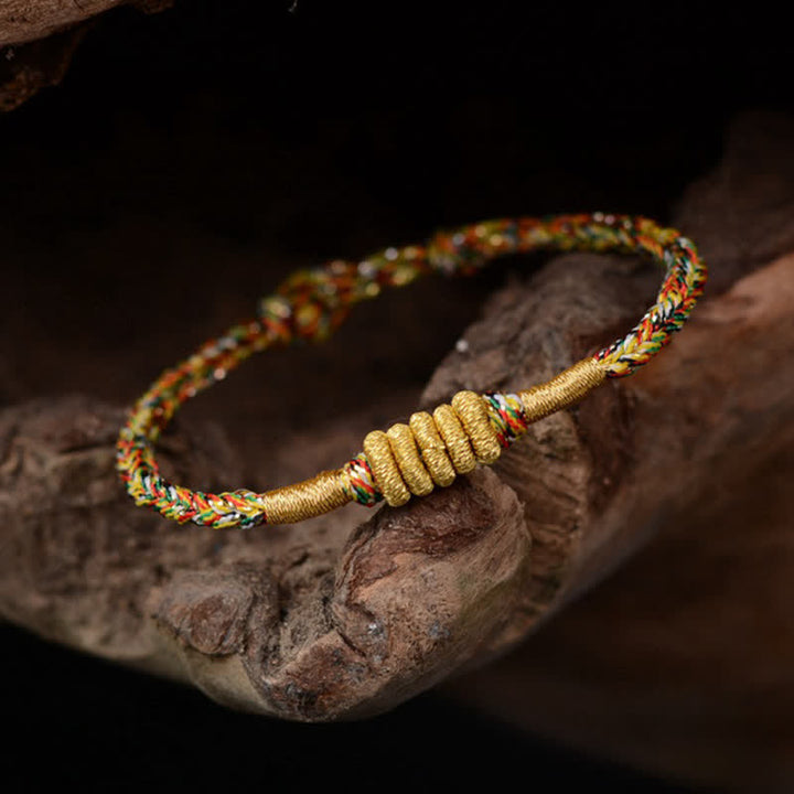 Bracelet tressé de protection de nœud King Kong coloré fait main en Buddha Stones