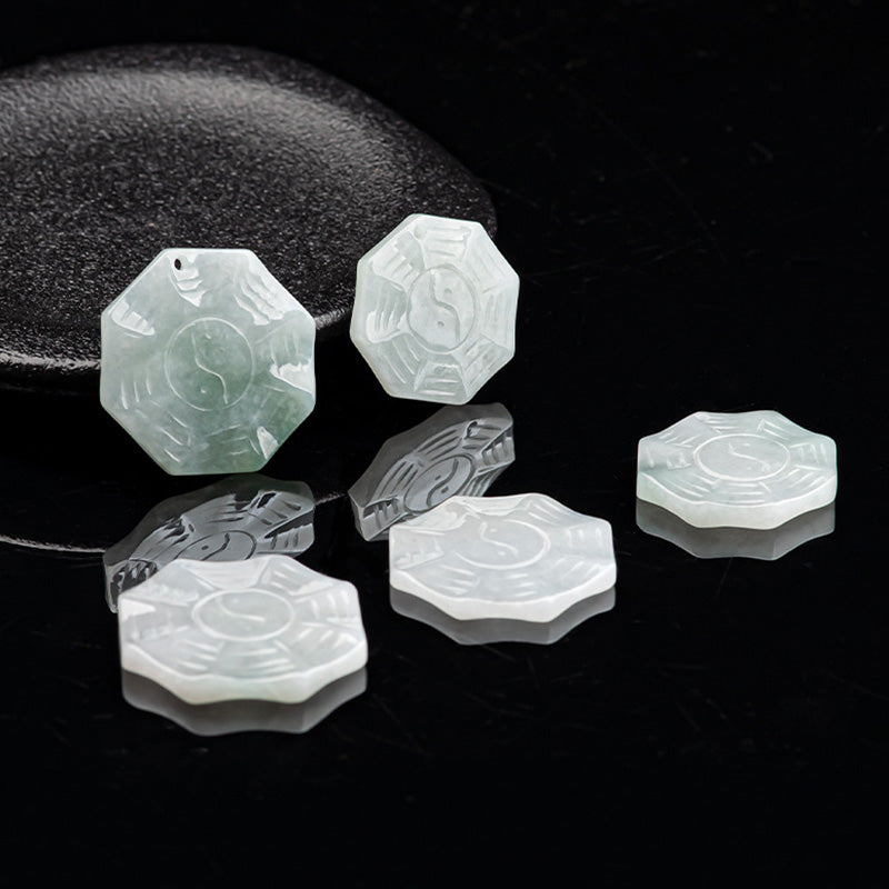 Pendentif collier porte-bonheur en Jade naturel Bagua Yin Yang - image 6