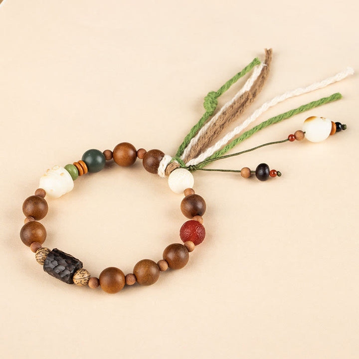 Bracelet à pompon en bois avec Buddha Stones et foudre, graine de Bodhi, patte de chat, griffe, protection de bon augure - image 8