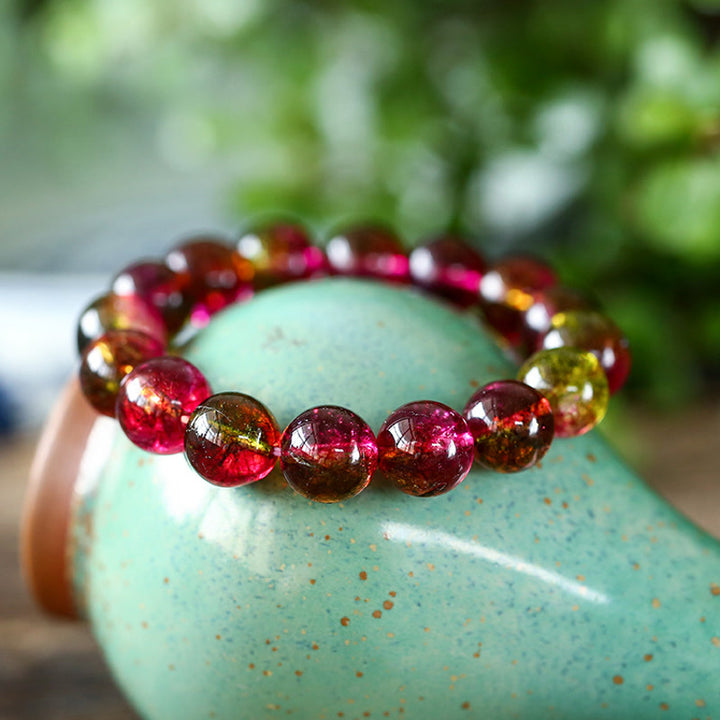 Bracelet de sagesse et d'amour en tourmaline naturelle Buddha Stones