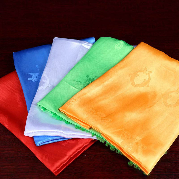 Décoration Khata de 5 couleurs avec bénédiction tibétaine - image 2