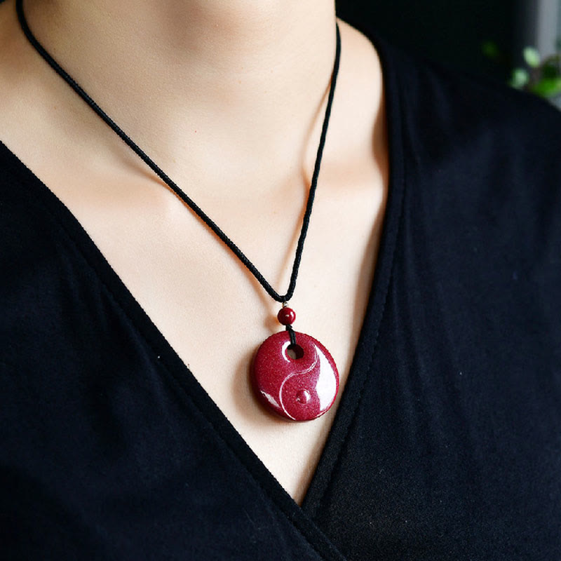 Collier pendentif en Buddha Stones rieur Yin Yang zodiaque chinois gourde cinabre naturel bénédiction - image 12