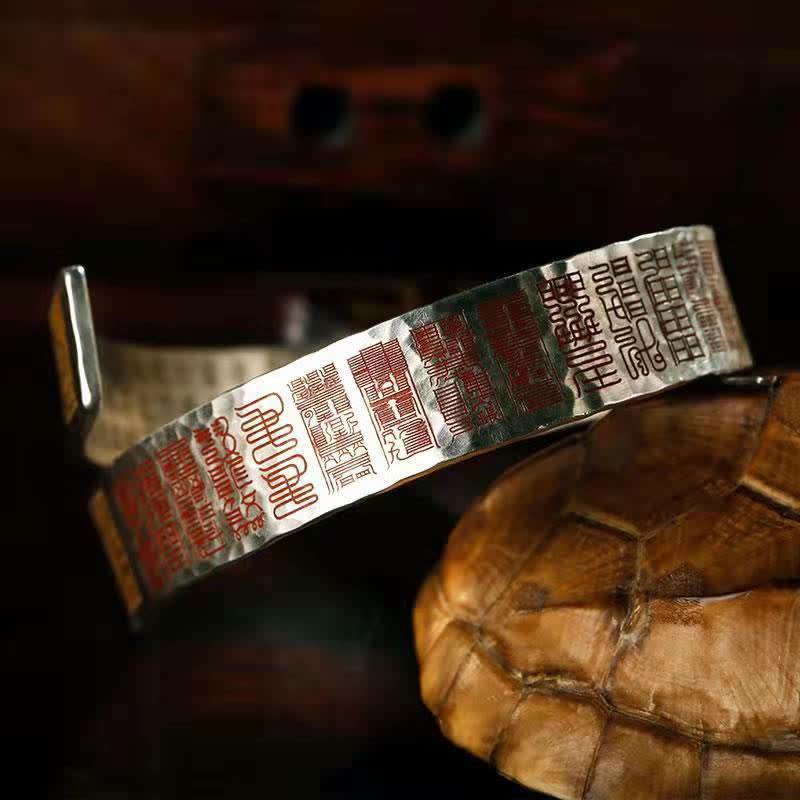 Bracelet manchette de guérison en cuivre avec lettres
