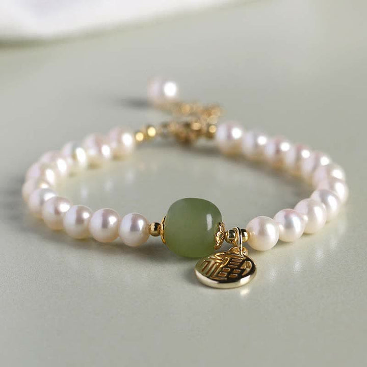 Bracelet de perles de guérison et de bonheur en jade Hetian Buddha Stones