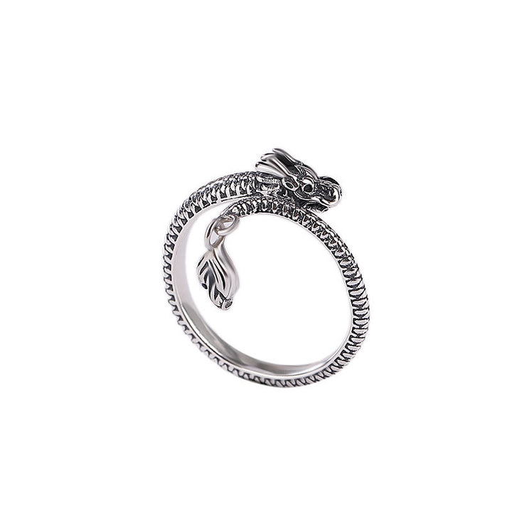 Bague ajustable en argent sterling 925 Buddha Stones , vintage, année du dragon, protection, force