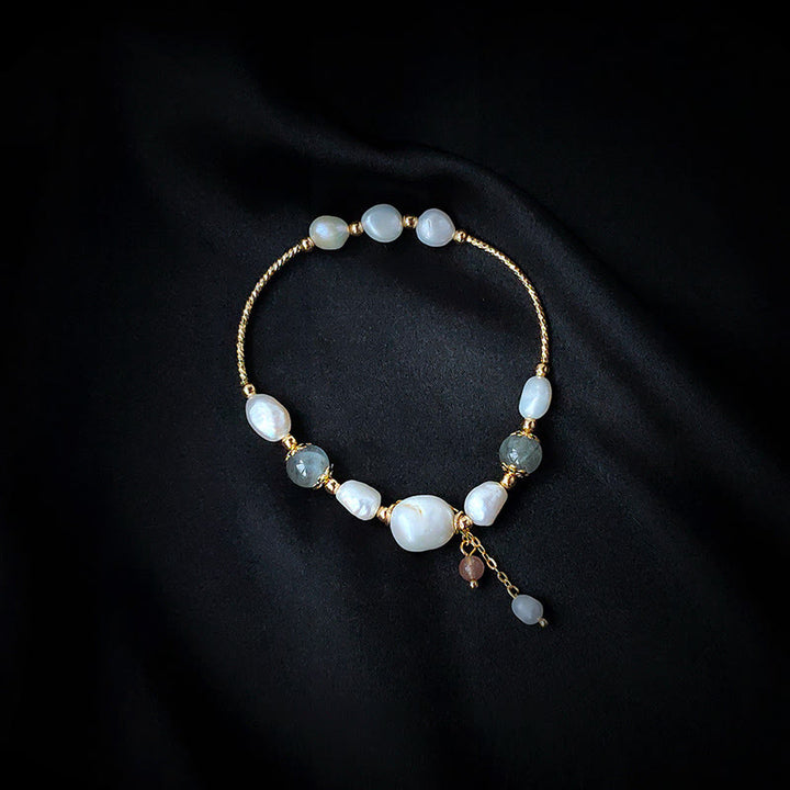 Bracelet d'optimisme en perles de quartz fraise et pierre de lune Buddha Stones - image 3