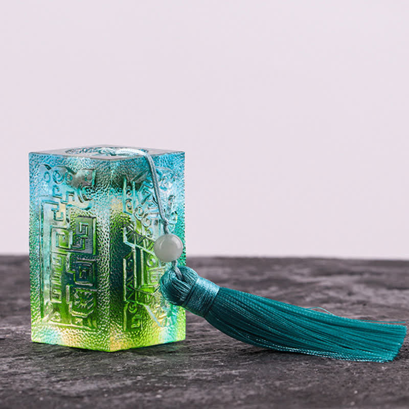 Pièce d'art en cristal Liuli faite à la main Feng Shui Décoration de bureau à domicile - image 15