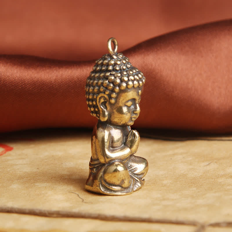 Porte-clés pendentif décoratif en cuivre avec Bouddha de la compassion