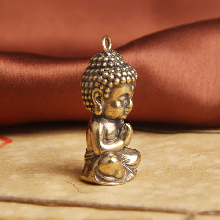 Porte-clés pendentif décoratif en cuivre avec Bouddha de la compassion