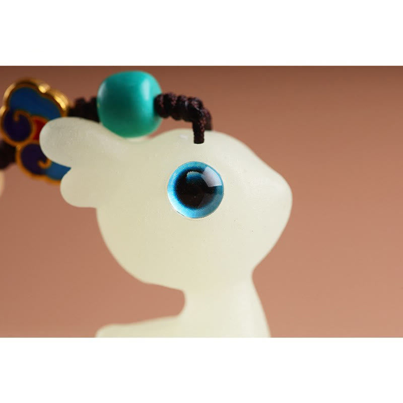 Porte-clés lumineux en forme de cerf porte-bonheur en Buddha Stones, mini et mignon, décoration à suspendre pour téléphone et voiture