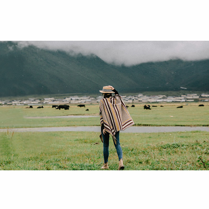 Châle tibétain en Buddha Stones , motif classique, écharpe de voyage confortable et chaude pour l'hiver - image 19