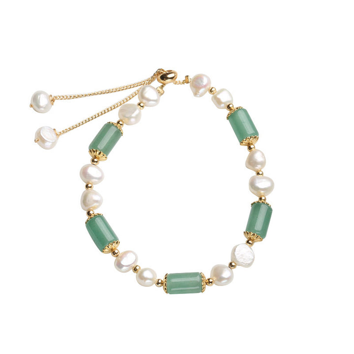 Bracelet porte-bonheur en perles d'aventurine verte et cristal rose avec Buddha Stones