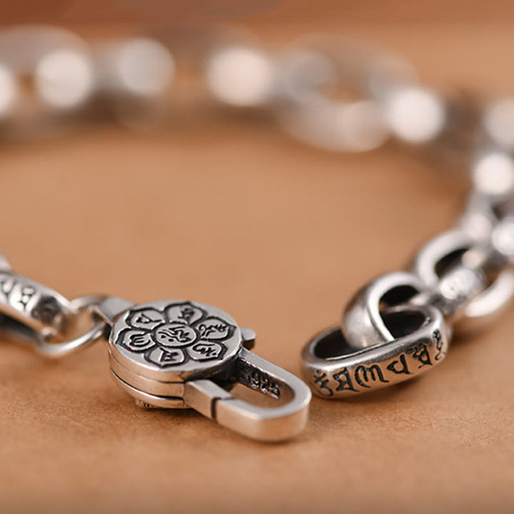 Bracelet de sagesse gravé en cuivre double Dorje Buddha Stones Om Mani Padme Hum
