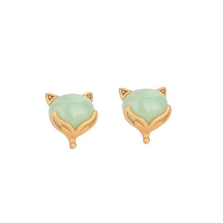Boucles d'oreilles porte-bonheur en jade Feng Shui Buddha Stones