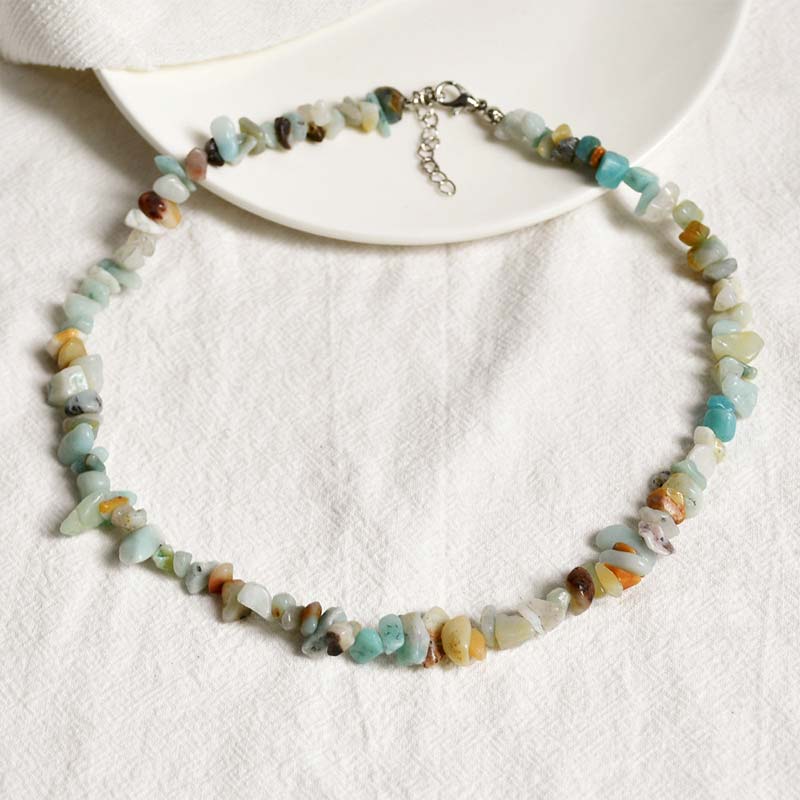 Collier porte-bonheur en pierre de cristal naturelle Buddha Stones
