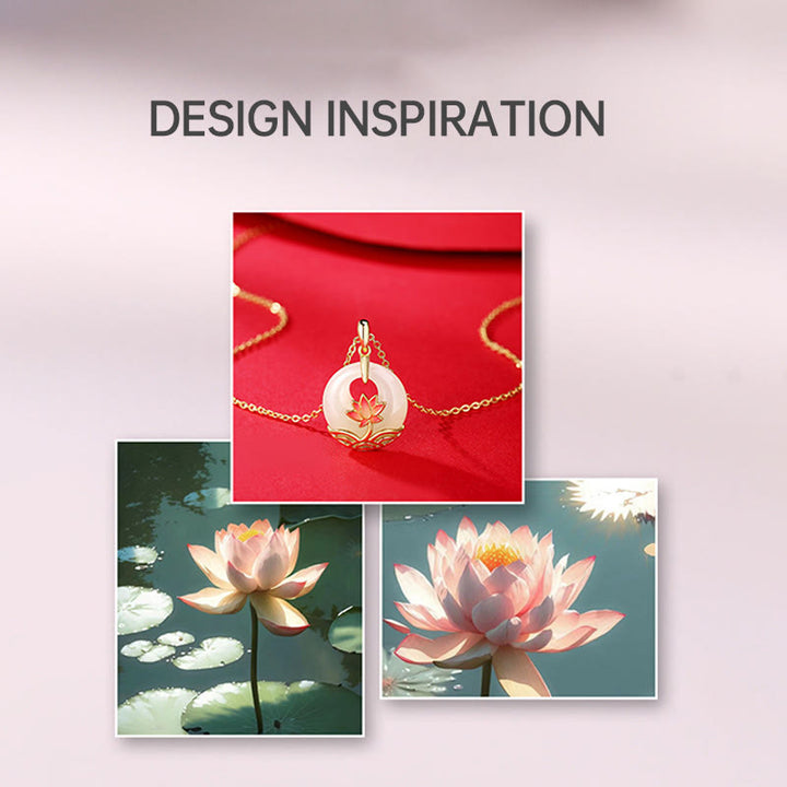 Buddha Stones en argent sterling 925 et jade blanc Hetian avec fleur de lotus et bénédiction - image 7