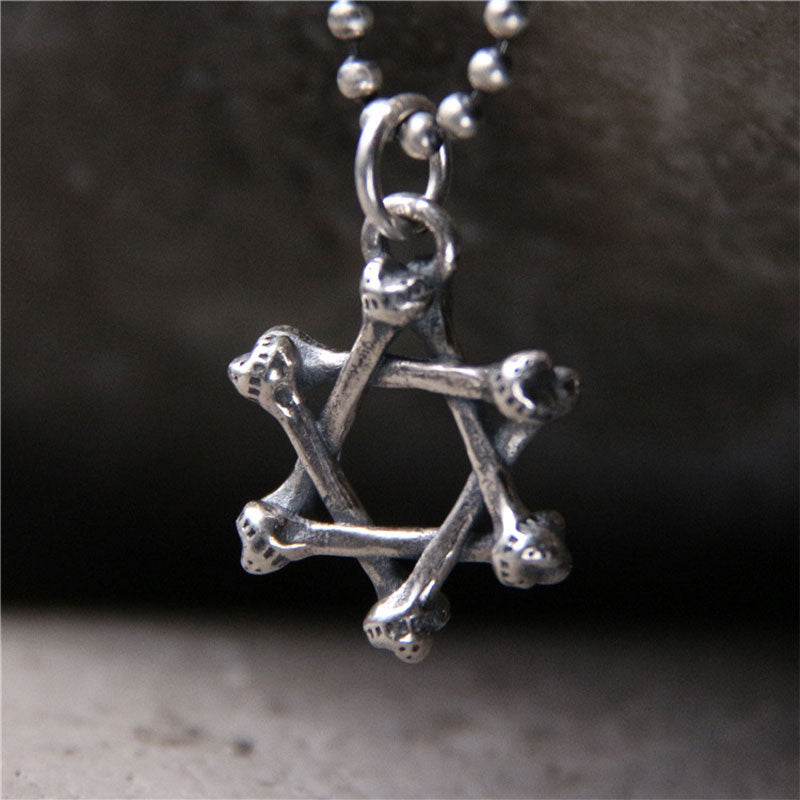 Collier en argent sterling 925 avec protection et espoir en forme d'étoile de David - Grand - image 1