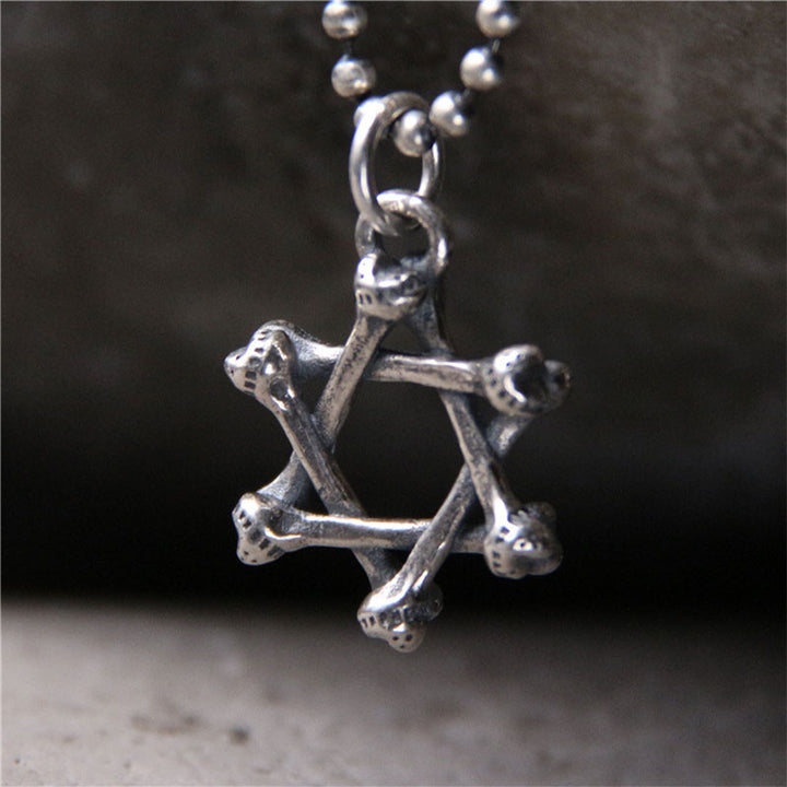 Collier en argent sterling 925 avec protection et espoir en forme d'étoile de David - Grand - image 1