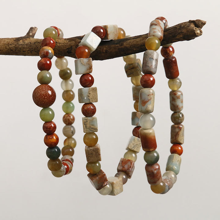 Bracelet de protection en agate et jaspe en Buddha Stones