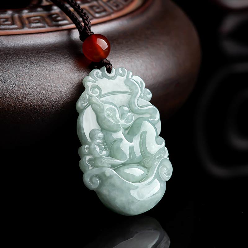 Collier avec pendentif en jade naturel et Buddha Stones représentant les 12 signes du zodiaque chinois - image 2