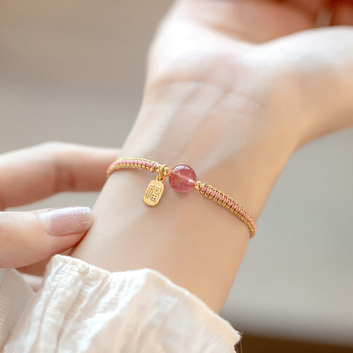 Bracelet en corde de confiance calme et agate rouge en jade et lotus avec Buddha Stones