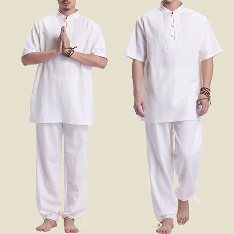 Ensemble de vêtements en coton et lin pour homme Buddha Stones, méditation spirituelle zen, prière - image 4