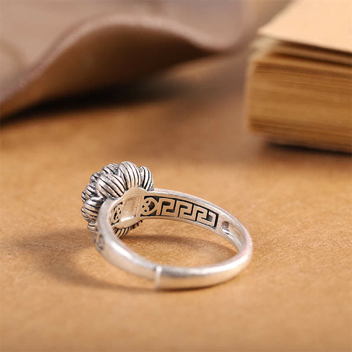 Bague de bénédiction de confiance en agate rouge lotus en argent sterling 925 de Buddha Stones - image 10