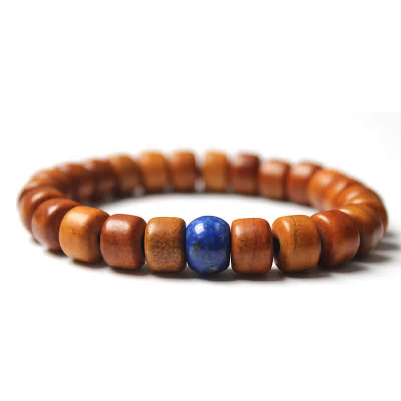Bracelet de force en Buddha Stones, perles d'os tibétaines Om Mani Padme Hum