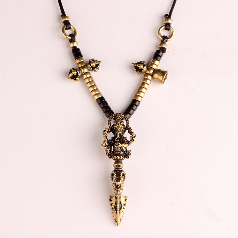 Collier pendentif tibétain Ganesh Ganpati éléphant dieu de la richesse Dorje Vajra pouvoir spirituel - image 13