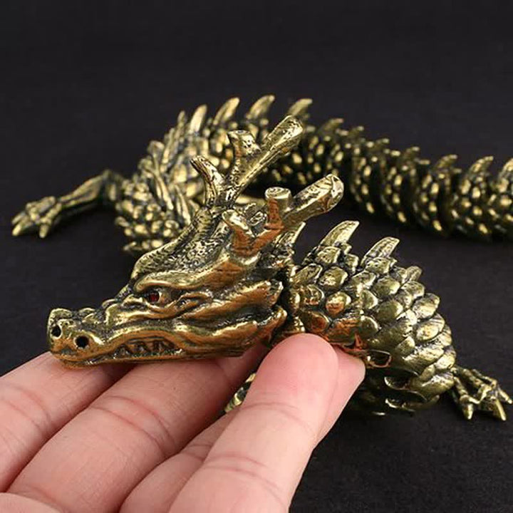 Statue de dragon en laiton et cuivre, protection de la richesse et de la chance, décoration de la maison