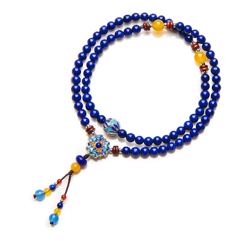Bracelet Positif en Buddha Stones Lazurite Agate Jaune