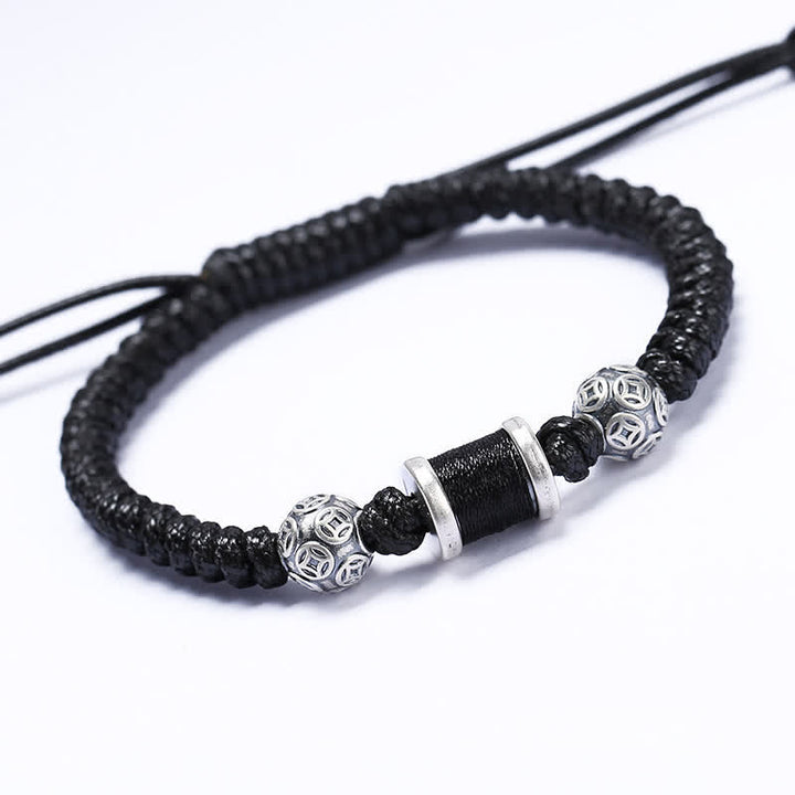 Bracelet en fil tressé avec perles en cuivre et argent sterling 999 de Buddha Stones